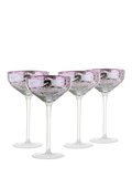 Artland filigree coupe cocktail glasses set of 4 lilac, imported from the UK