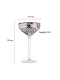 Artland filigree coupe cocktail glasses set of 4 lilac, imported from the UK