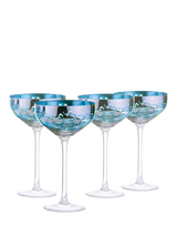 John Lewis Artland Filigree Electroplated Coupe Cocktail Glasses, Set of 4, 350ml, Blue- Buy online at McGrocer