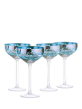 Artland coupe cocktail glasses with electroplated filigree 350ml - British product