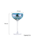 Artland coupe cocktail glasses with electroplated filigree 350ml - British product