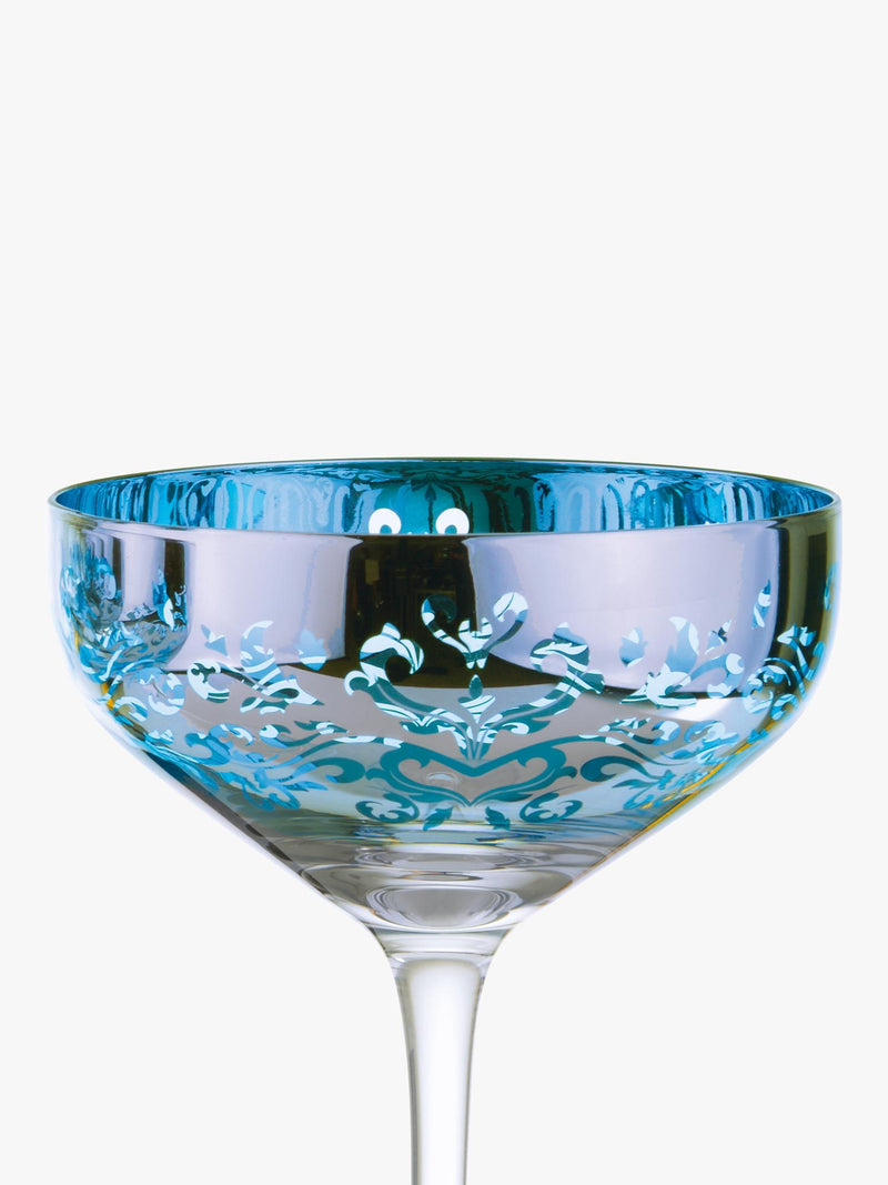 Artland coupe cocktail glasses with electroplated filigree 350ml - British product