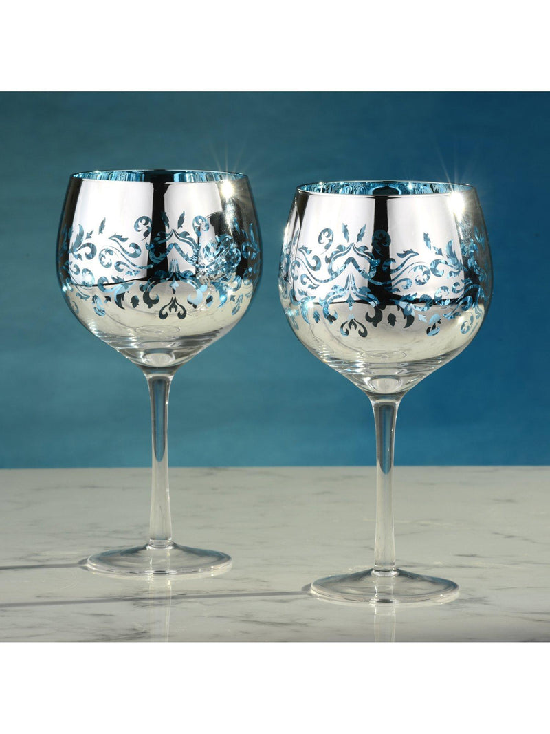 Artland filigree gin cocktail glasses 700ml blue, UK version