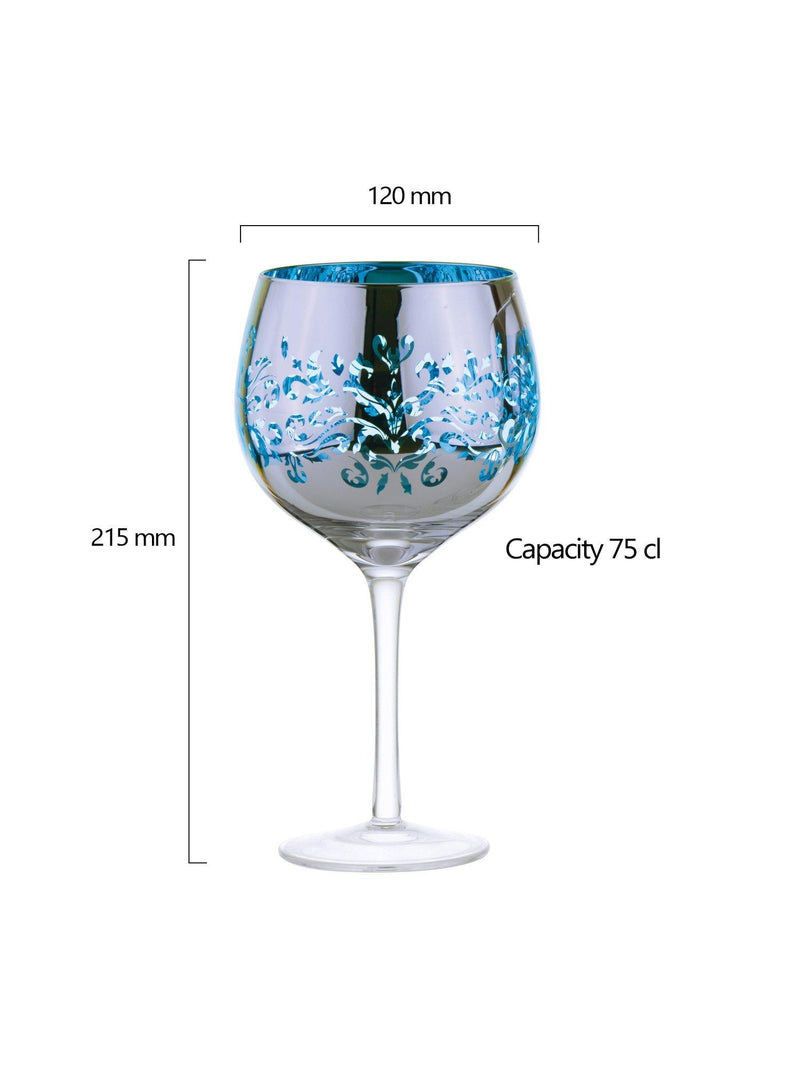 Artland filigree gin cocktail glasses 700ml blue, UK version