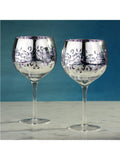 Artland filigree electroplated gin glasses lilac (British brand)