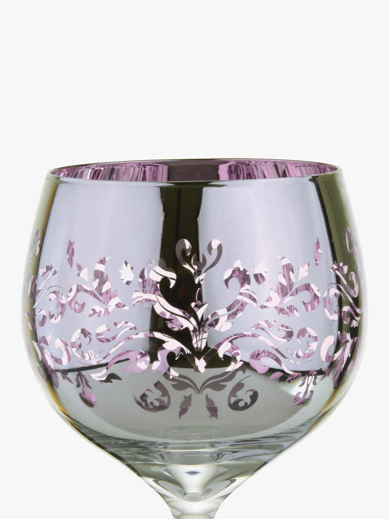 Artland filigree electroplated gin glasses lilac (British brand)