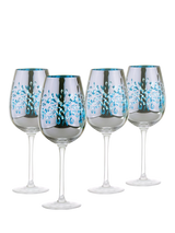 John Lewis Artland Filigree Electroplated Wine Glasses, Set of 4, 500ml, Blue- Buy online at McGrocer