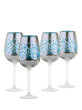 Artland filigree electroplated wine glasses set of 4 blue, UK version