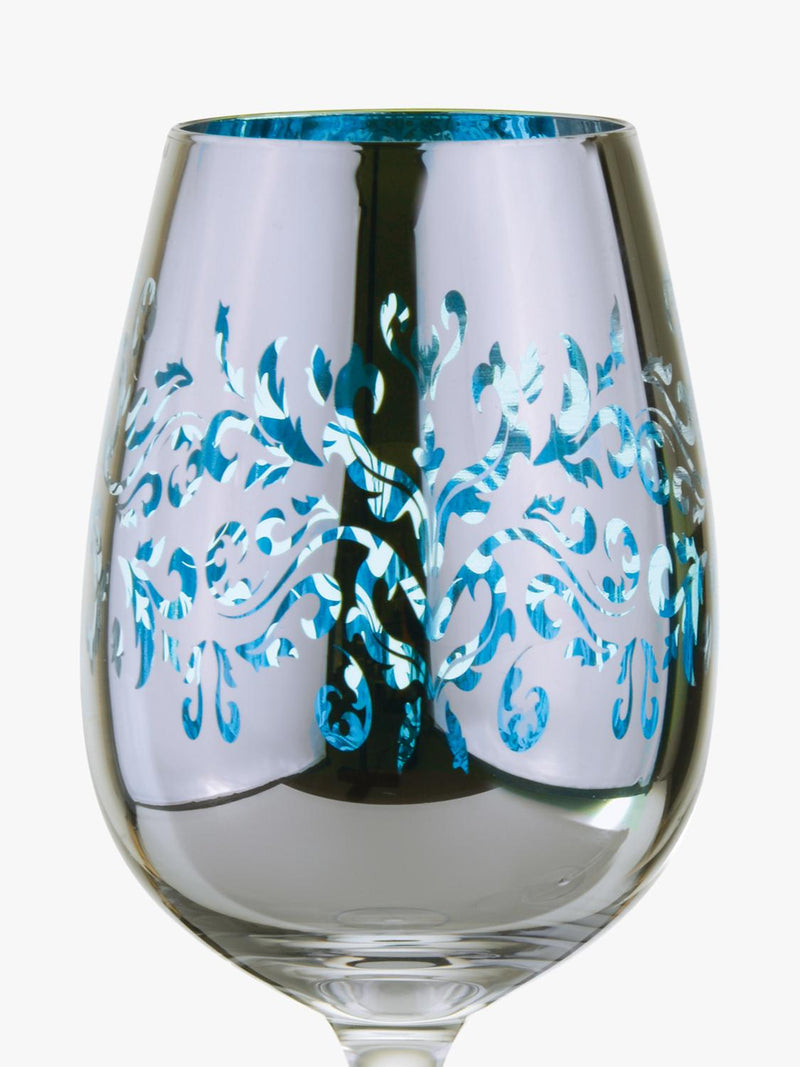 Artland filigree electroplated wine glasses set of 4 blue, UK version