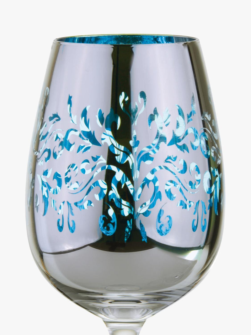 Artland filigree electroplated wine glasses set of 4 blue, UK version