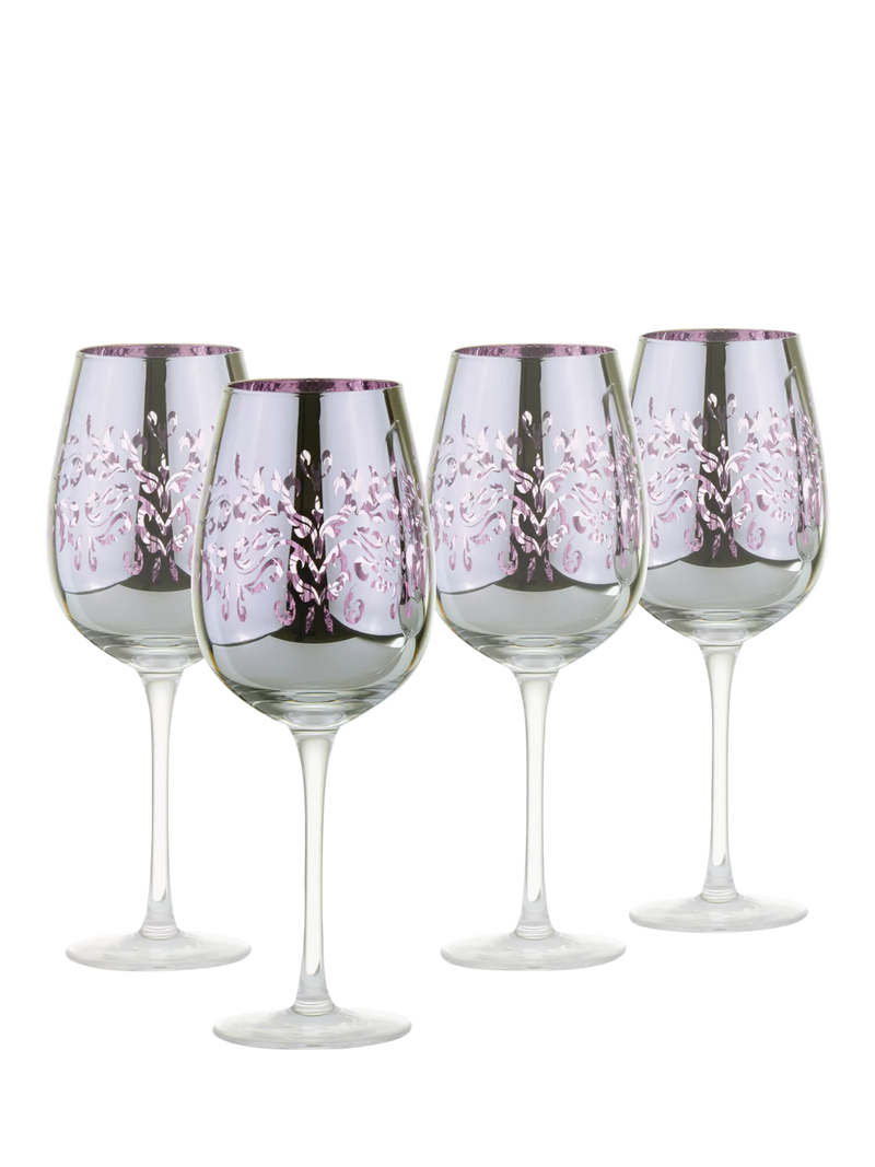 Artland filigree electroplated wine glasses lilac 500ml - British product