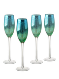 Artland peacock electroplated champagne flutes 200ml set of 2 - British product