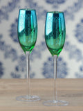 Artland peacock electroplated champagne flutes 200ml set of 2 - British product