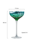 Artland Peacock green coupe cocktail glass set of 2 - British product