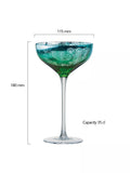 Artland Peacock green coupe cocktail glass set of 2 - British product