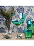 Artland Peacock green coupe cocktail glass set of 2 - British product