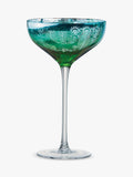Artland Peacock green coupe cocktail glass set of 2 - British product