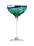 Artland Peacock green coupe cocktail glass set of 2 - British product