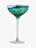Artland Peacock green coupe cocktail glass set of 2 - British product