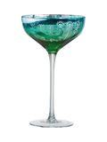 Artland Peacock green coupe cocktail glass set of 2 - British product