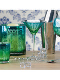 Artland Peacock electroplated martini cocktail glass set green 250ml, UK version