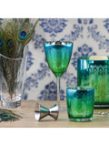 Artland Peacock electroplated green wine glasses 350ml pair (British brand)