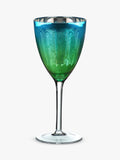Artland Peacock electroplated green wine glasses 350ml pair (British brand)