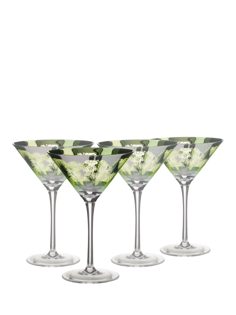Artland martini cocktail glasses set of 4 250ml green - British product