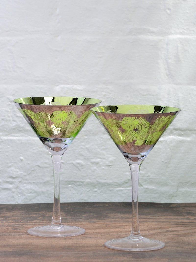 Artland martini cocktail glasses set of 4 250ml green - British product