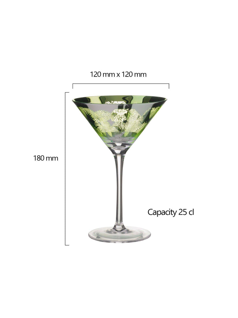 Artland martini cocktail glasses set of 4 250ml green - British product