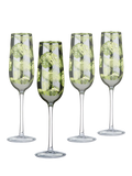 Artland tropical leaves electroplated champagne flutes set of 4, UK version