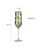 Artland tropical leaves electroplated champagne flutes set of 4, UK version