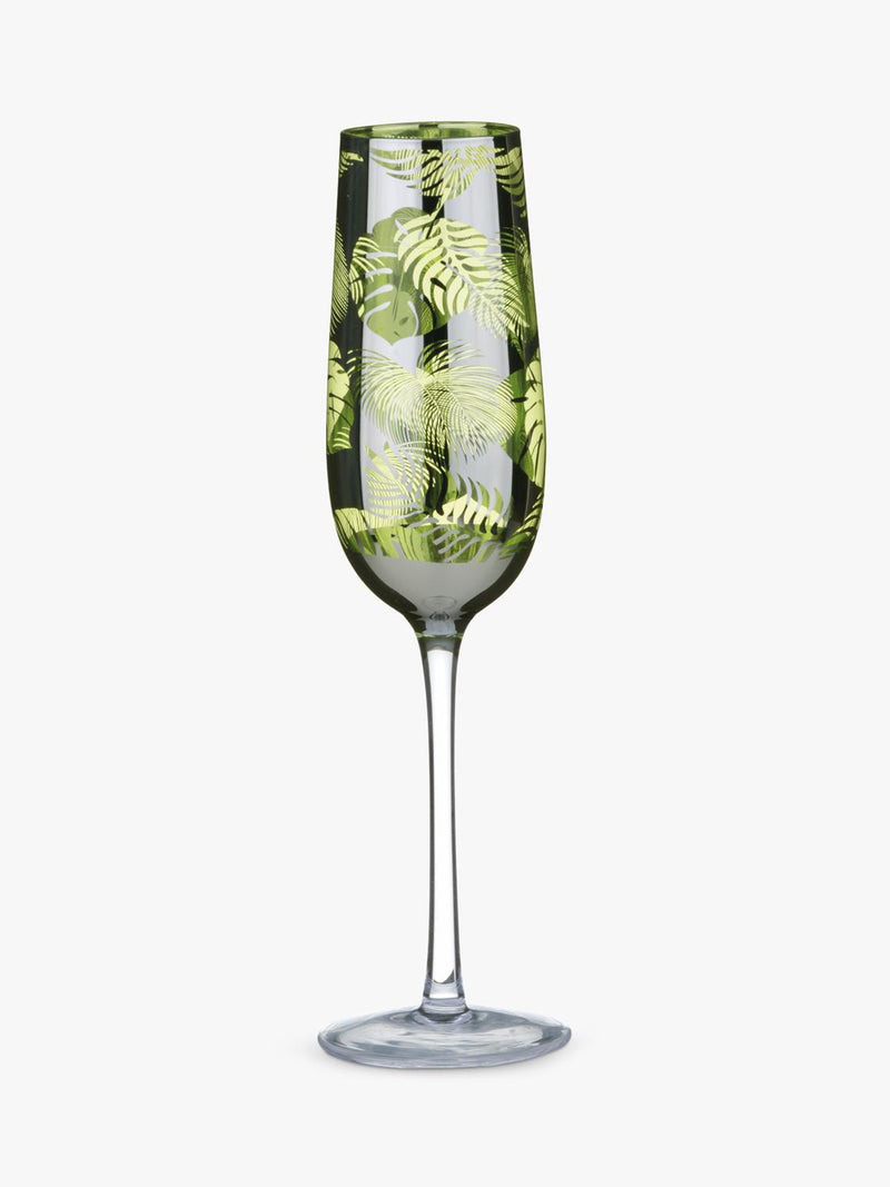 Artland tropical leaves electroplated champagne flutes set of 4, UK version