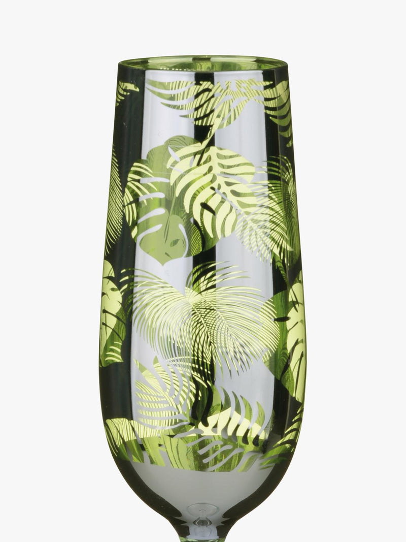 Artland tropical leaves electroplated champagne flutes set of 4, UK version