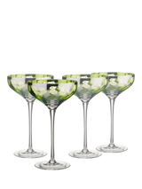 John Lewis Artland Tropical Leaves Electroplated Coupe Cocktail Glass, Set of 2, 350ml, Green- Buy online at McGrocer