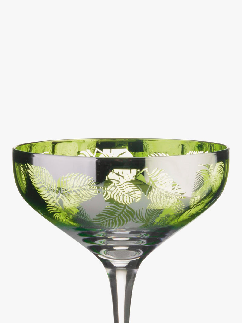 Artland tropical leaves coupe cocktail glasses set of 2, UK version