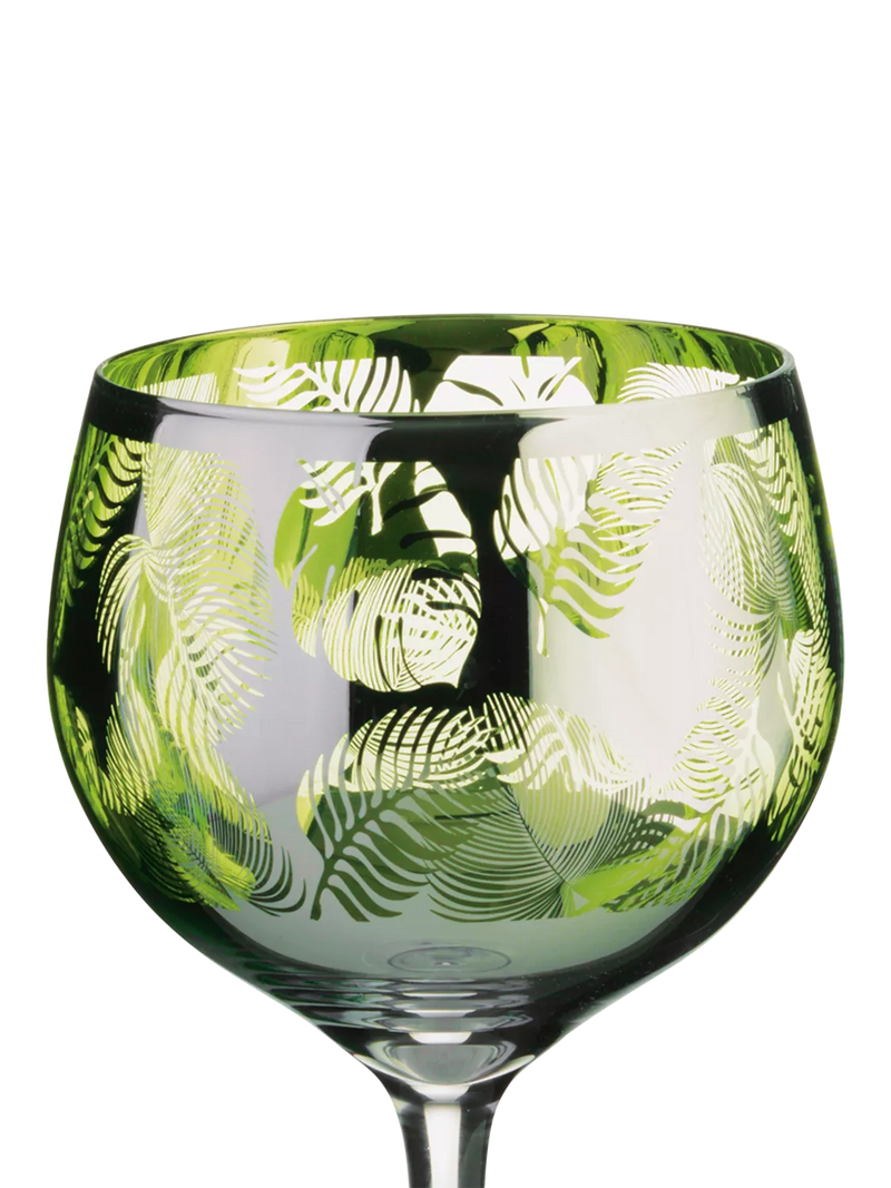 Artland Tropical Leaves gin cocktail glasses set of 4 700ml, UK version