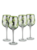 Artland tropical leaves electroplated wine glasses 500ml - British product