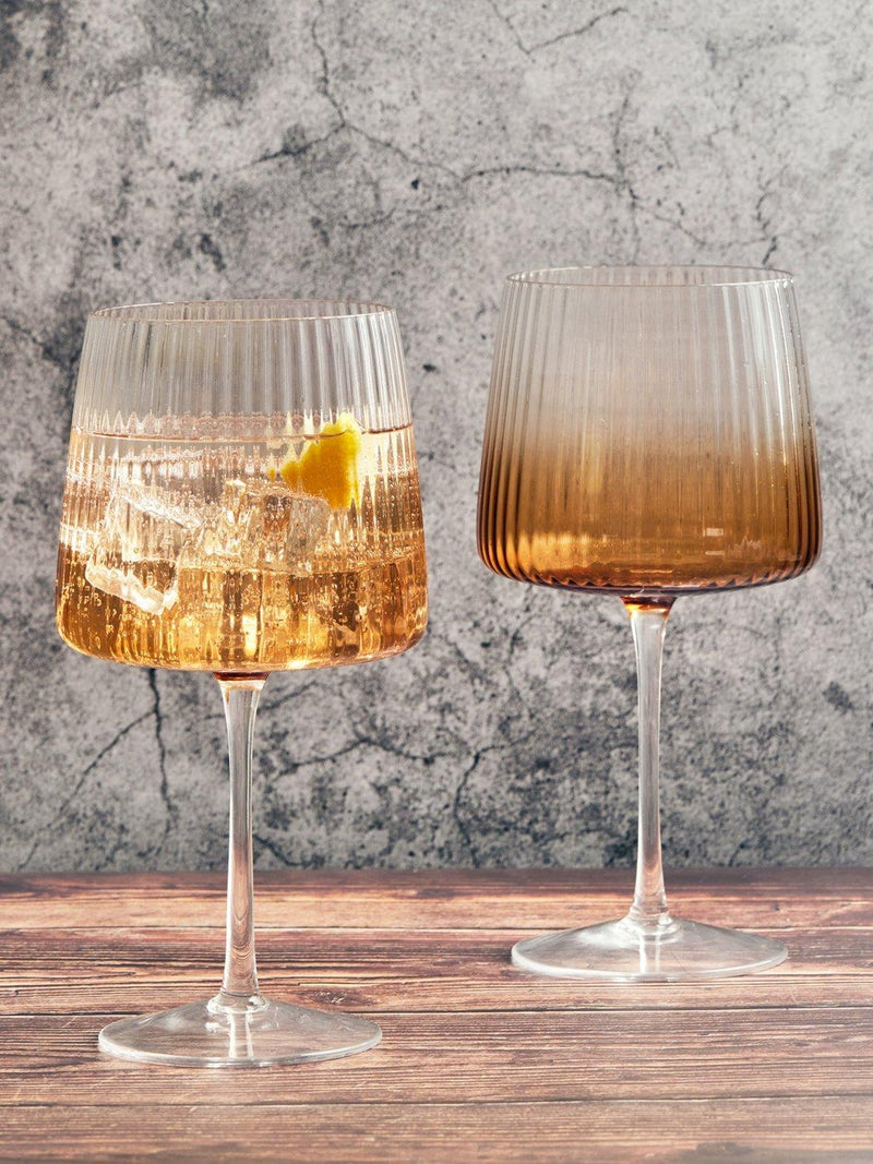 Anton Studio Designs Empire gin glasses 700ml amber set of 4, imported from the UK