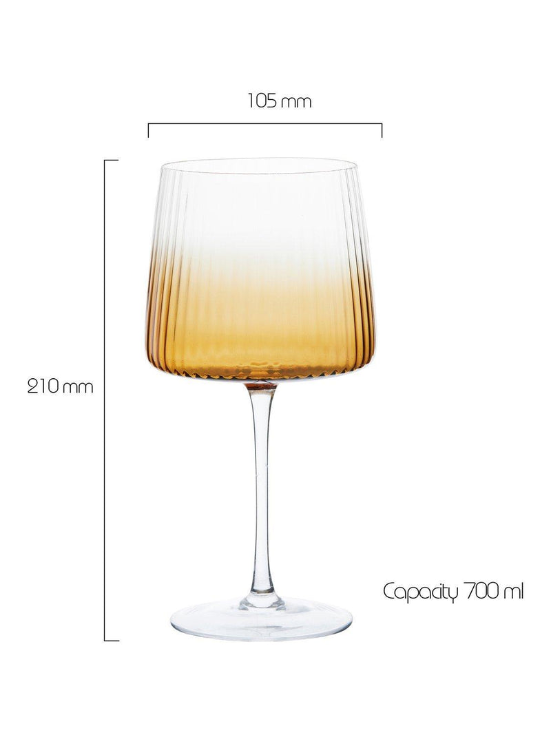 Anton Studio Designs Empire gin glasses 700ml amber set of 4, imported from the UK