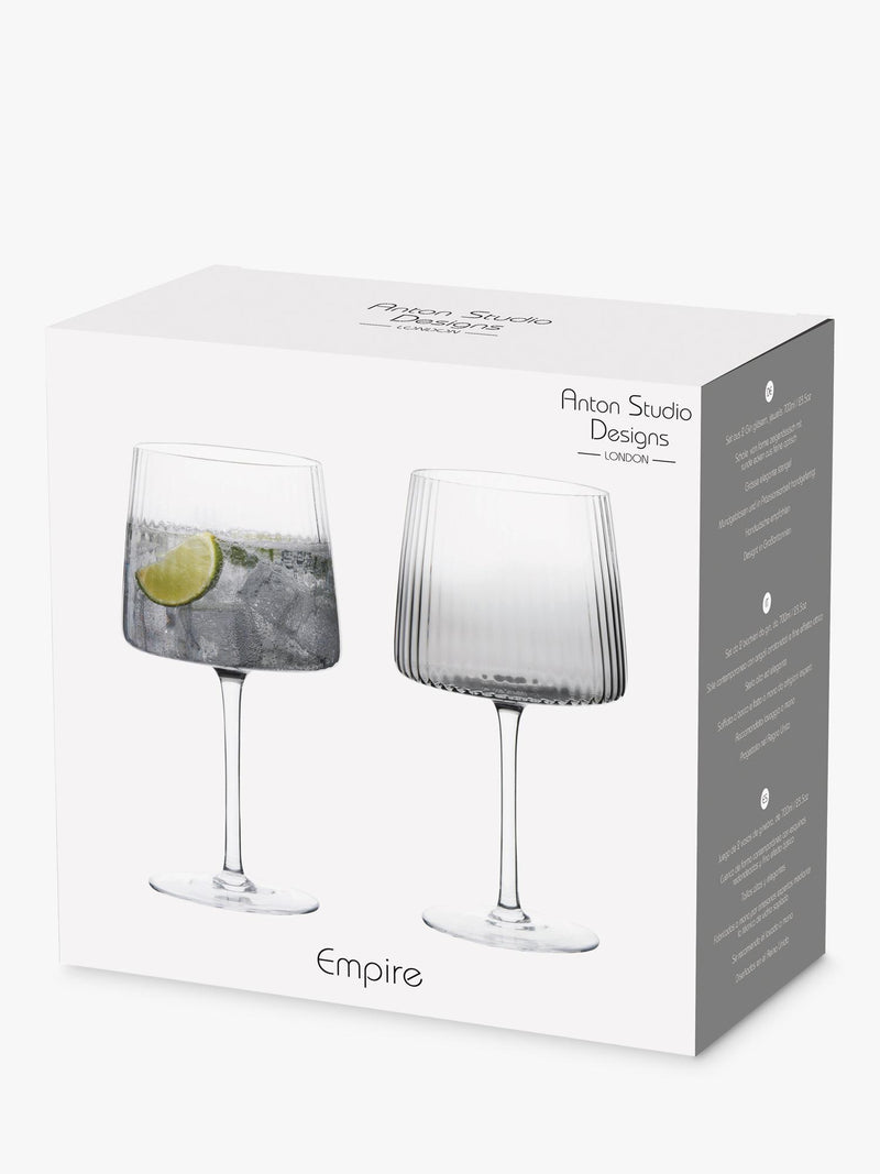 Anton Studio Designs Empire gin glass set of 4 smoke British brand