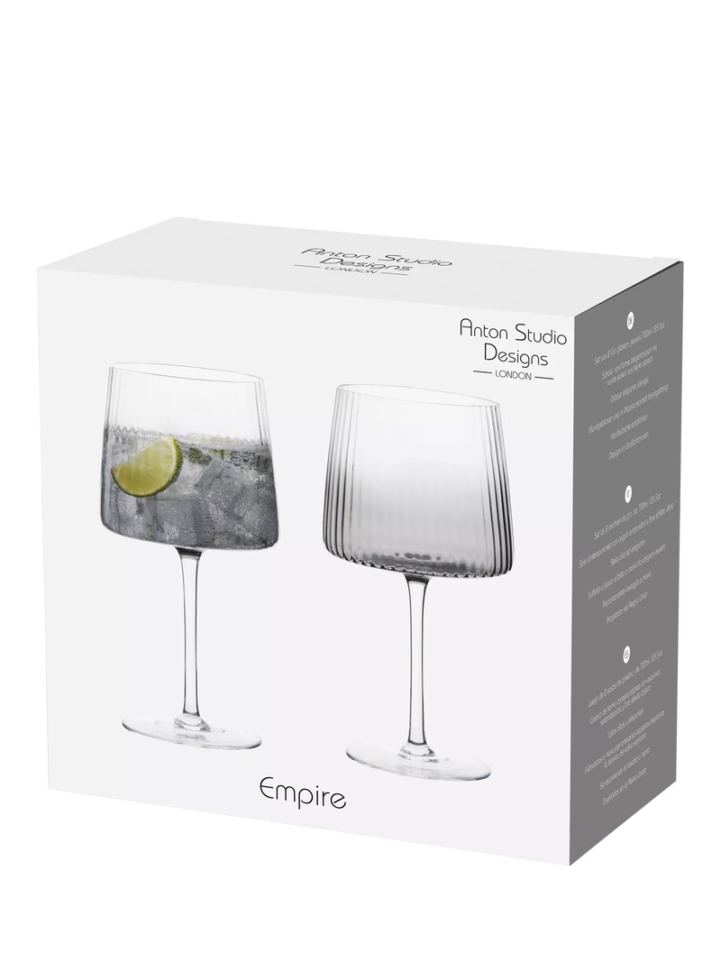 Anton Studio Designs Empire gin glass set of 4 smoke British brand