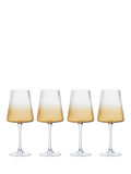 Anton Studio Designs Empire wine glasses amber set of 4, imported from the UK