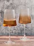 Anton Studio Designs Empire wine glasses amber set of 4, imported from the UK