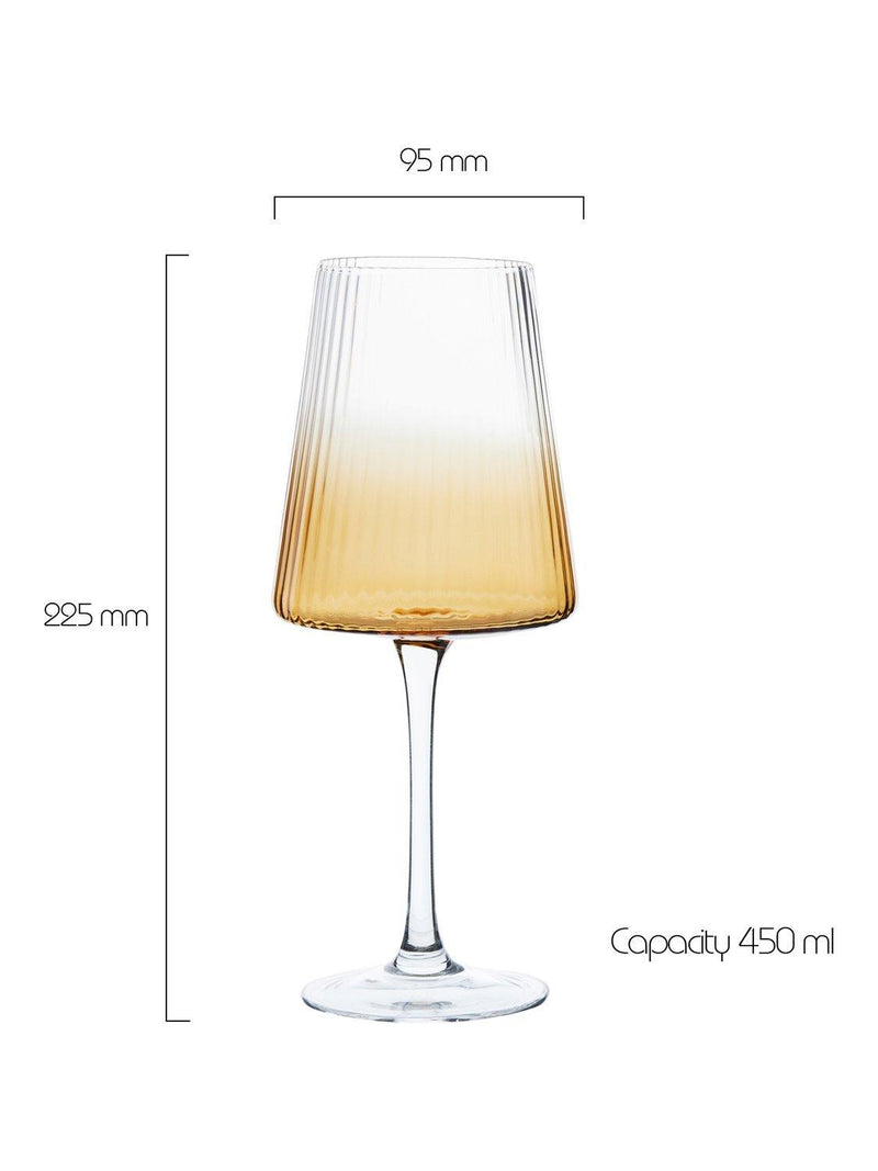 Anton Studio Designs Empire wine glasses amber set of 4, imported from the UK