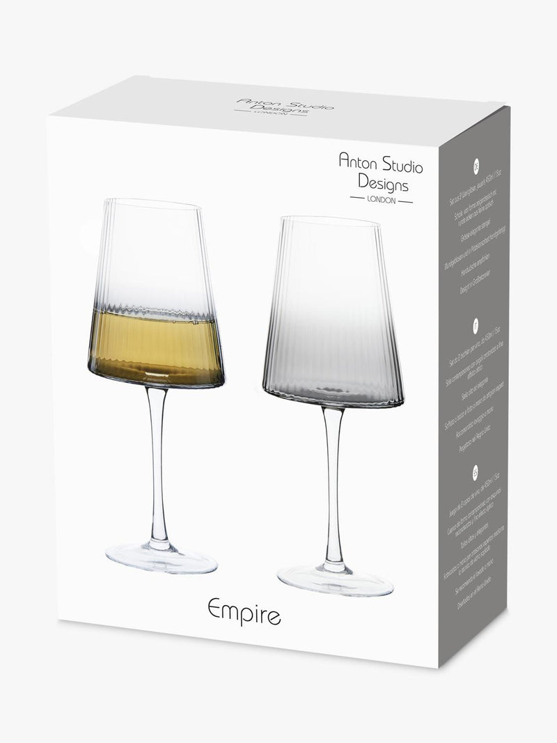 Anton Studio Designs Empire wine glasses smoke set of 4, UK version