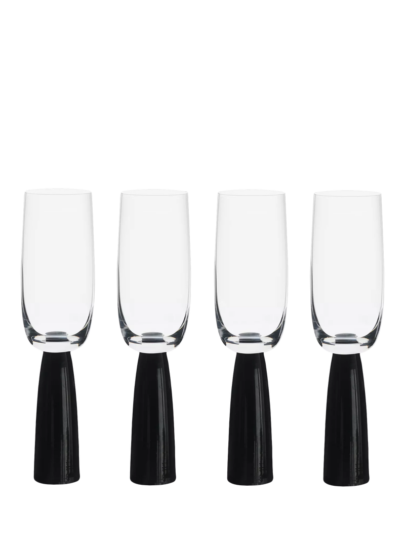 Anton Studio Designs Oslo champagne flutes set of 4 black, UK version
