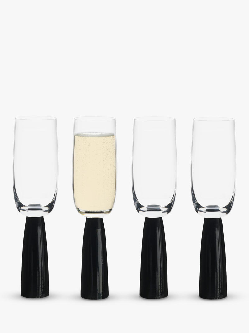 Anton Studio Designs Oslo champagne flutes set of 4 black, UK version