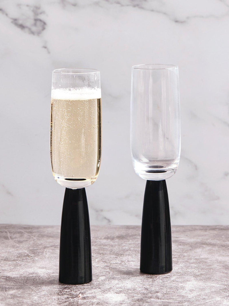 Anton Studio Designs Oslo champagne flutes set of 4 black, UK version