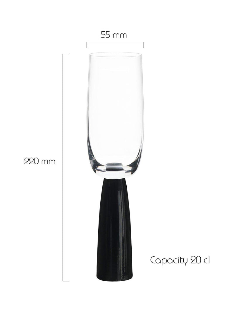 Anton Studio Designs Oslo champagne flutes set of 4 black, UK version